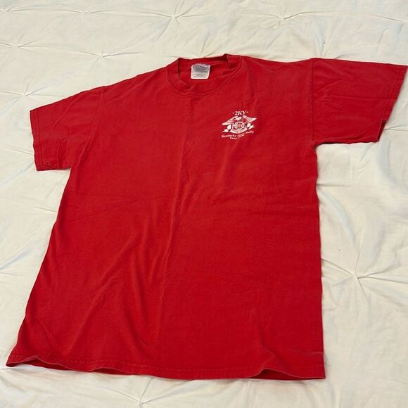 Vintage Hanes Beefy Red Harley Owners 2KY Kentucky State Rally T-Shirt Medium - Picture 1 of 8